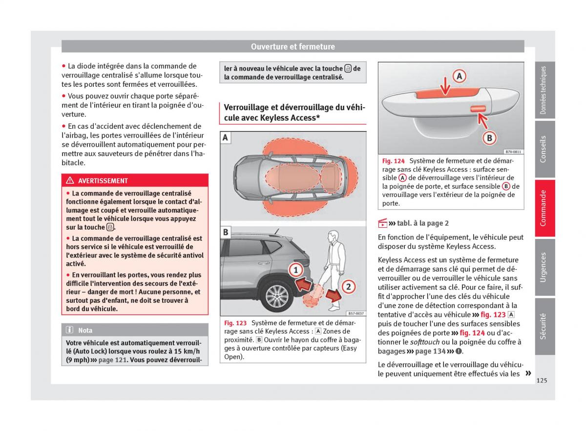 Seat Ateca manuel du proprietaire / page 127