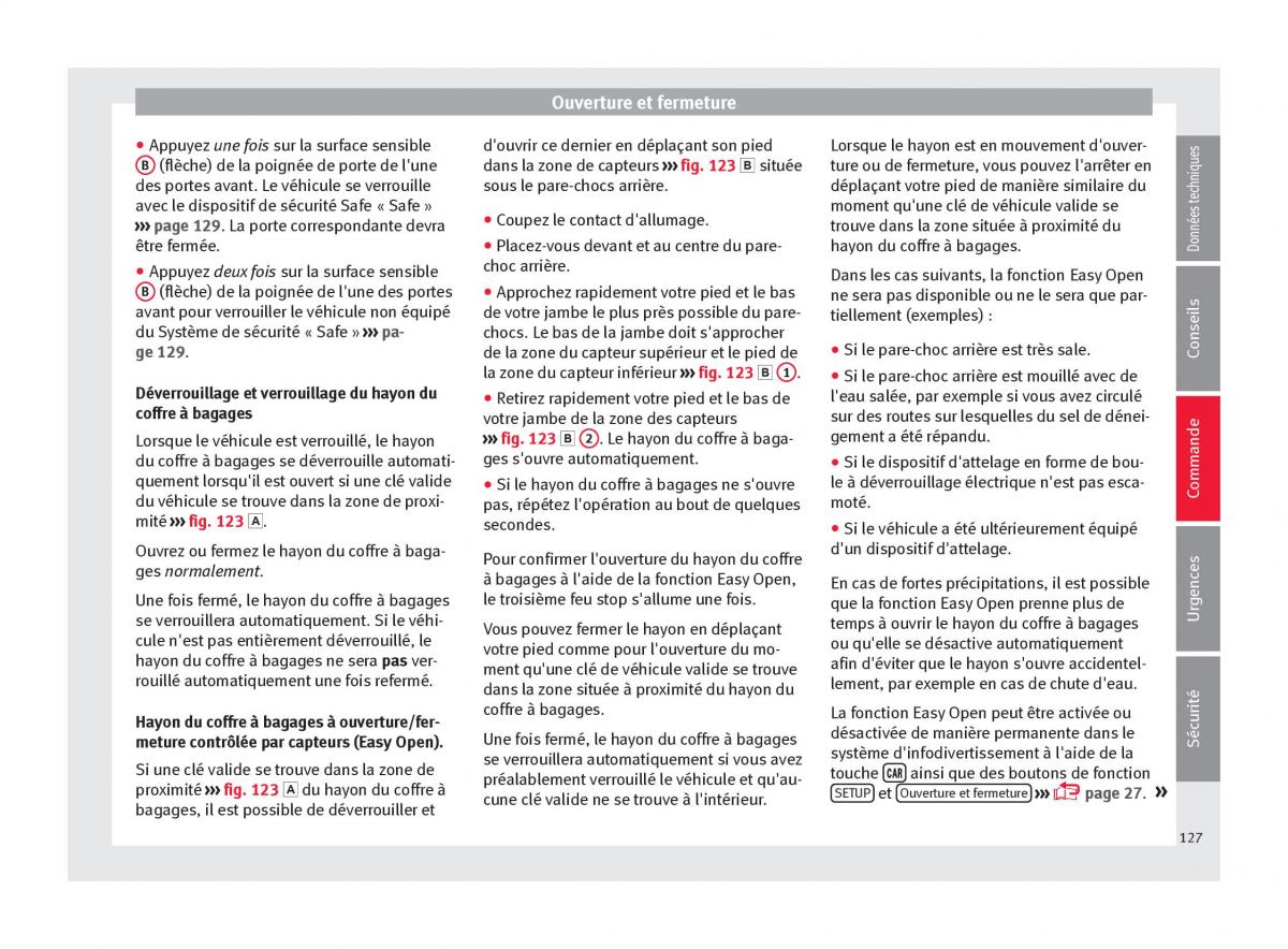Seat Ateca manuel du proprietaire / page 129