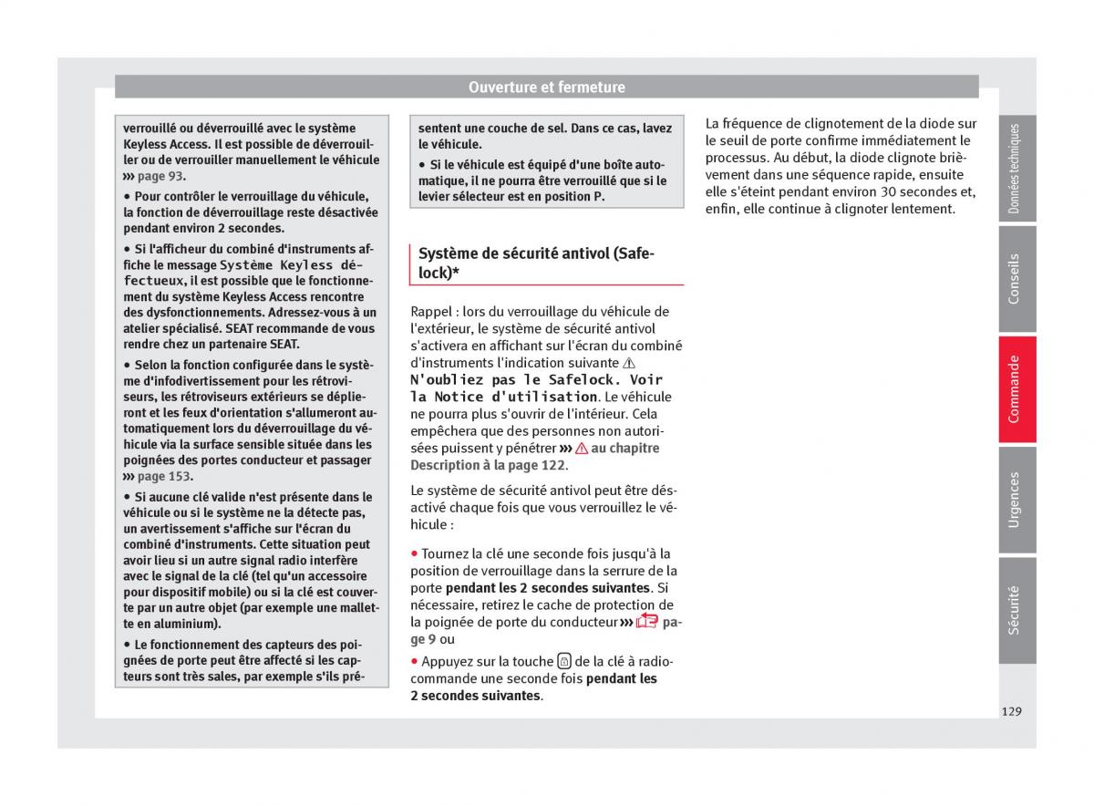 Seat Ateca manuel du proprietaire / page 131