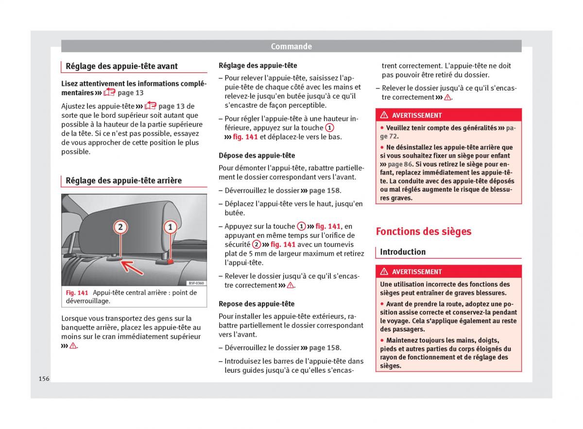 Seat Ateca manuel du proprietaire / page 158