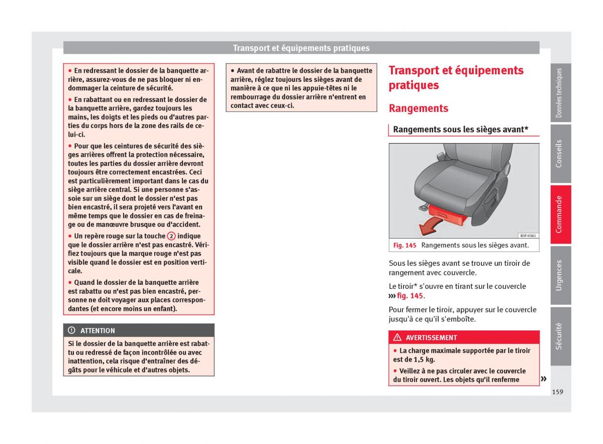 Seat Ateca manuel du proprietaire / page 161