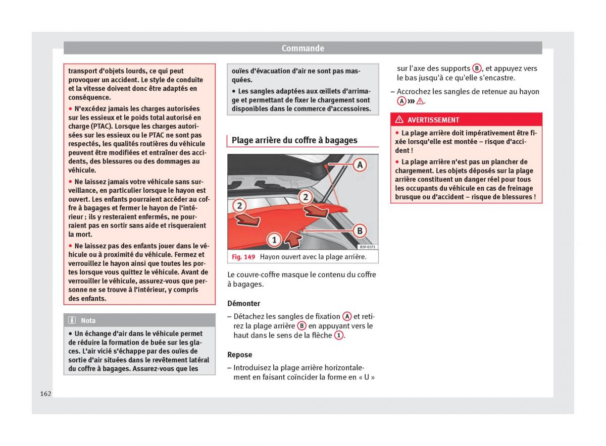 Seat Ateca manuel du proprietaire / page 164