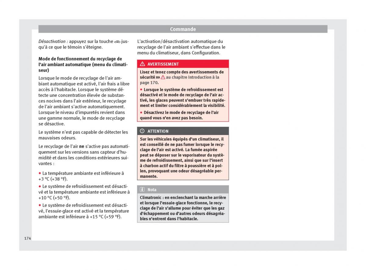 Seat Ateca manuel du proprietaire / page 176