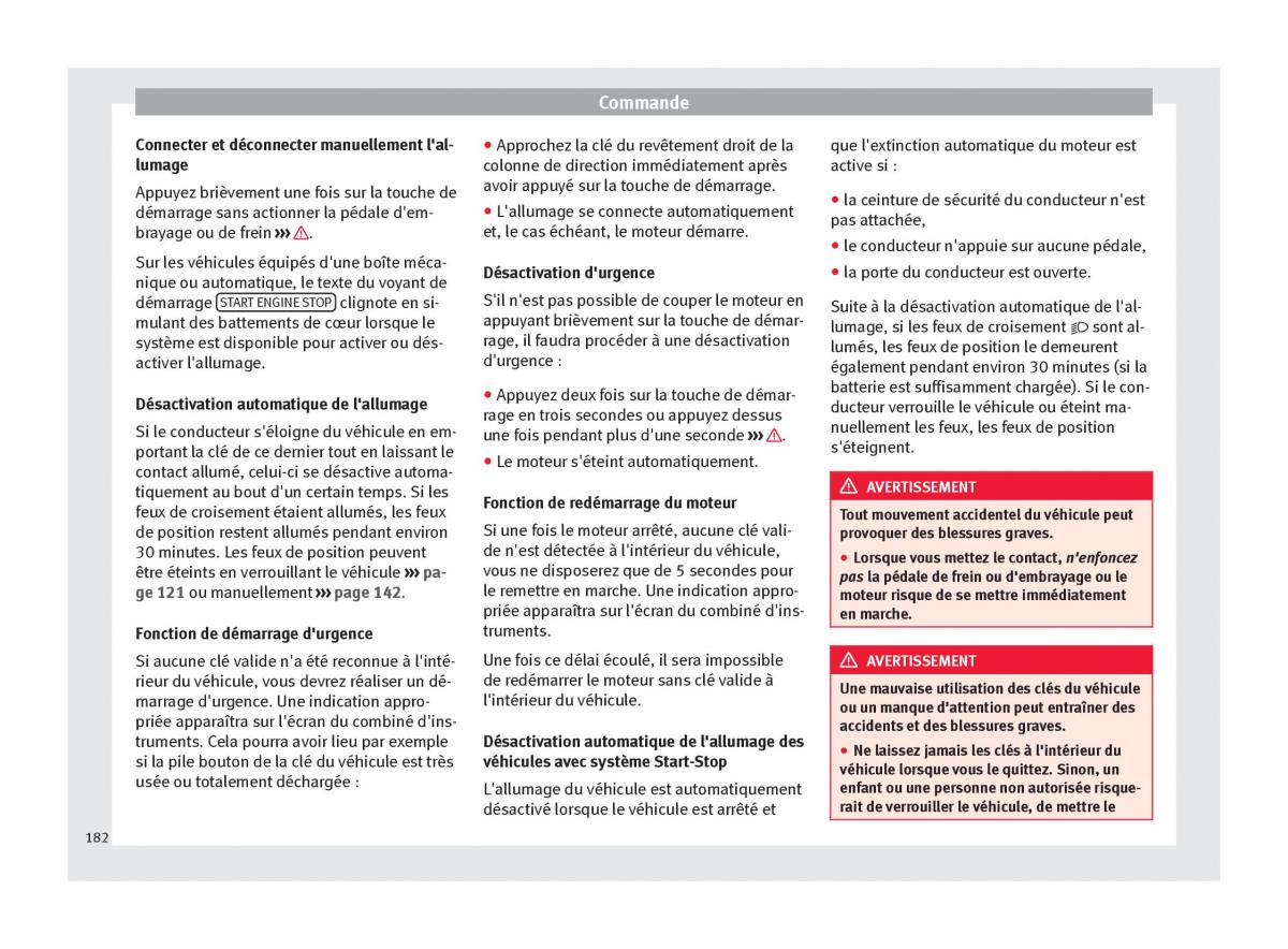 Seat Ateca manuel du proprietaire / page 184