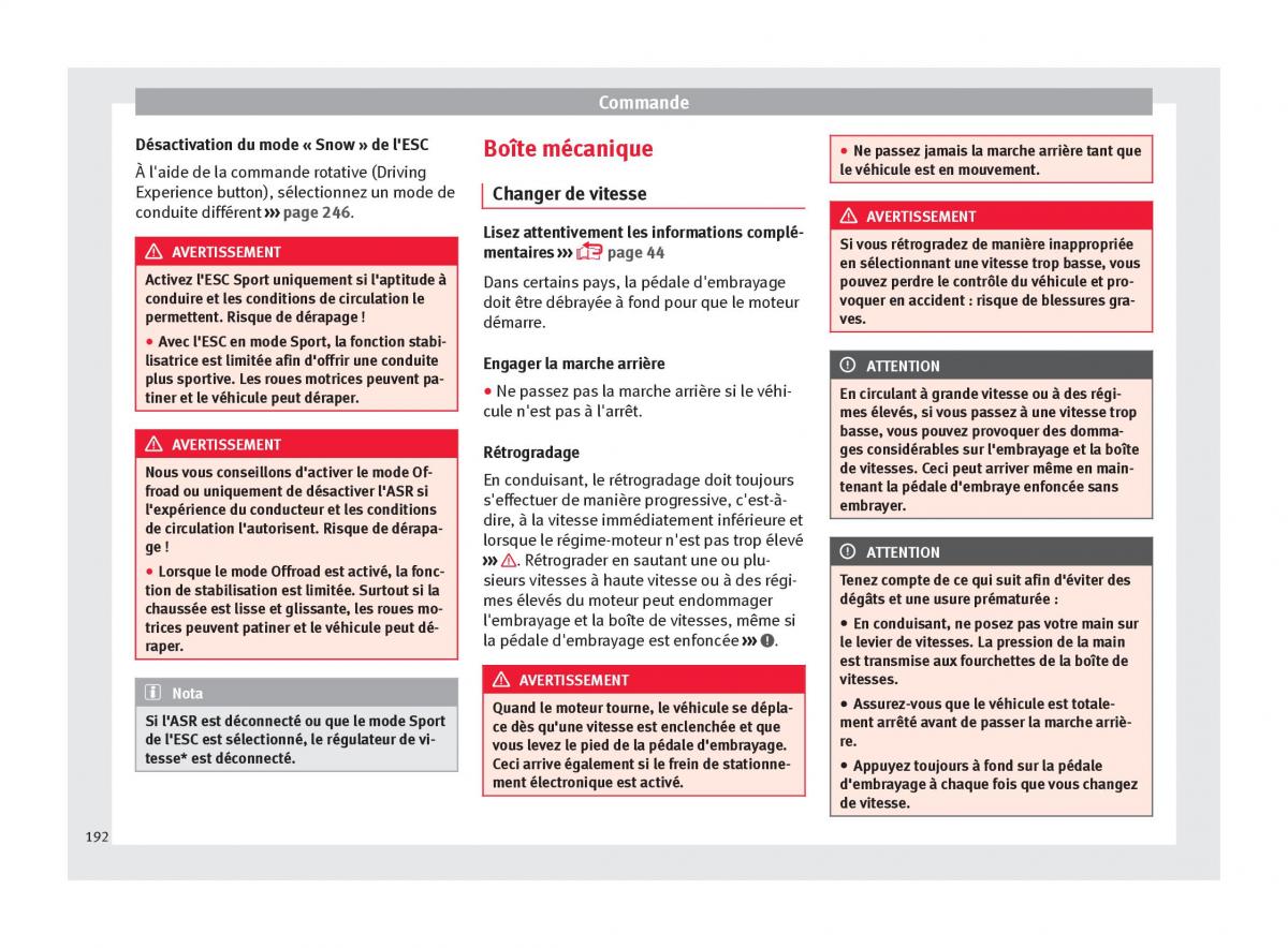 Seat Ateca manuel du proprietaire / page 194