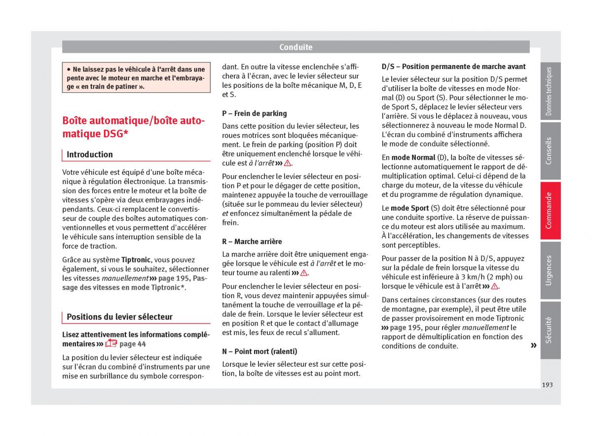 Seat Ateca manuel du proprietaire / page 195