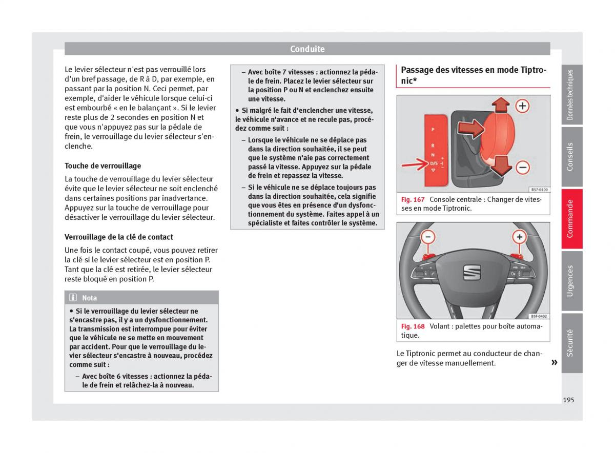 Seat Ateca manuel du proprietaire / page 197