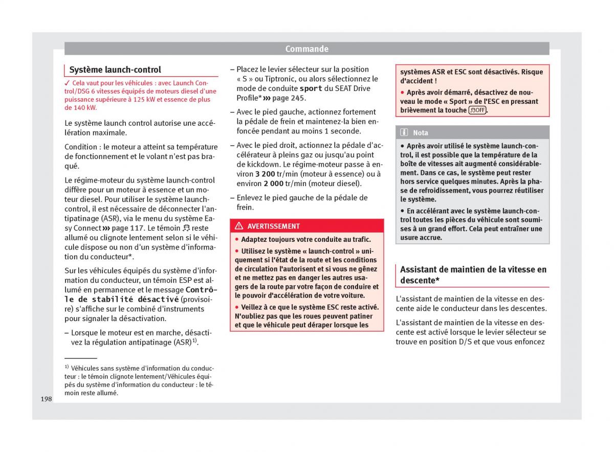Seat Ateca manuel du proprietaire / page 200