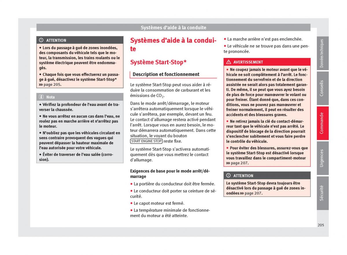 Seat Ateca manuel du proprietaire / page 207