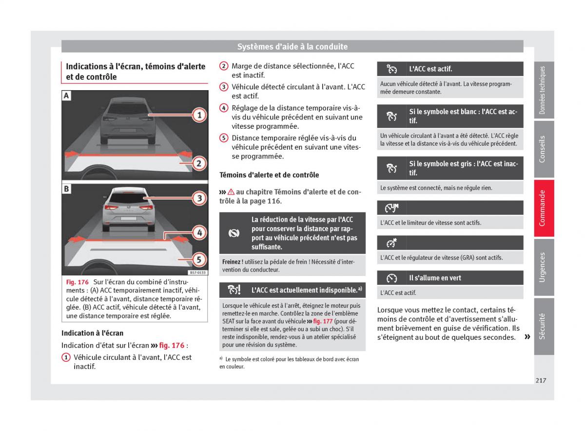 Seat Ateca manuel du proprietaire / page 219