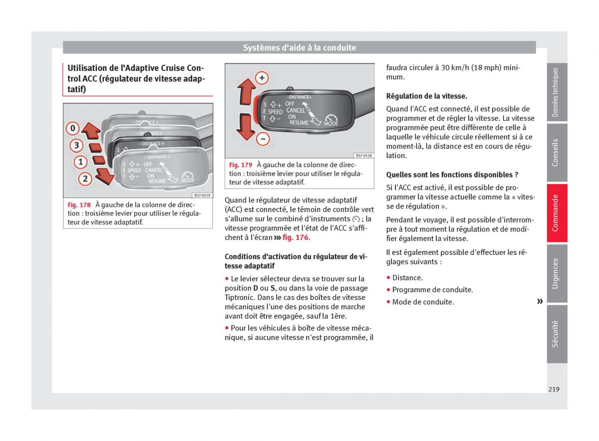 Seat Ateca manuel du proprietaire / page 221