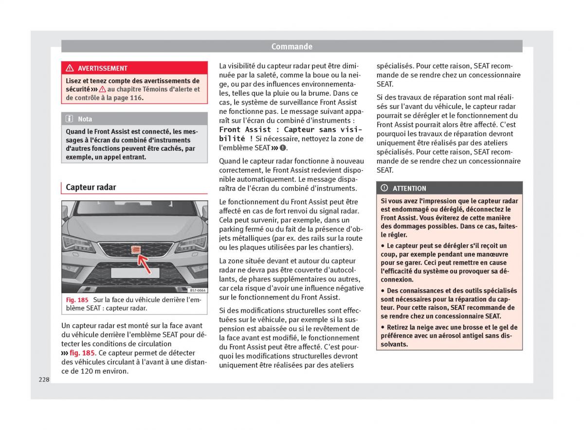 Seat Ateca manuel du proprietaire / page 230