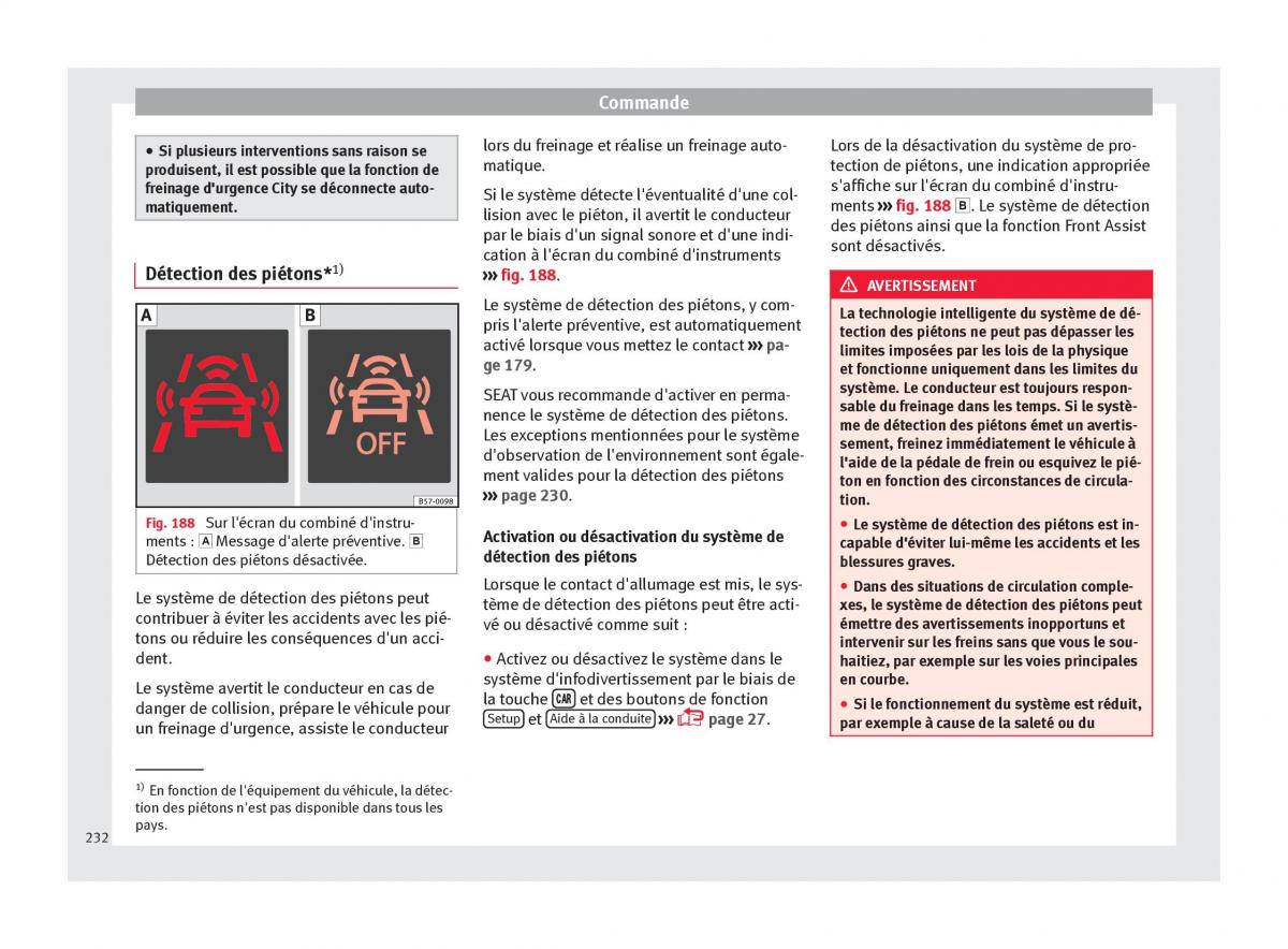 Seat Ateca manuel du proprietaire / page 234