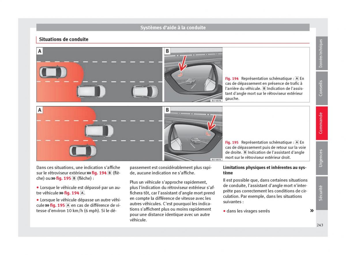 Seat Ateca manuel du proprietaire / page 245