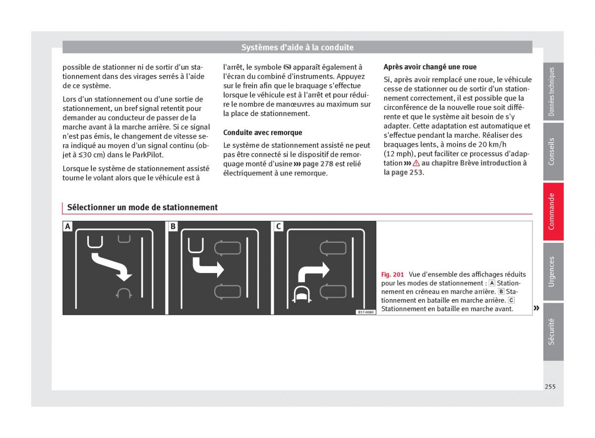 Seat Ateca manuel du proprietaire / page 257
