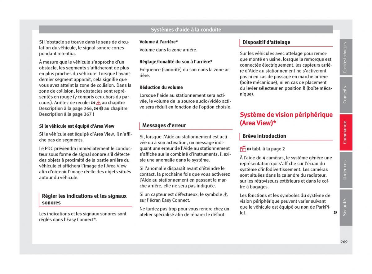Seat Ateca manuel du proprietaire / page 271