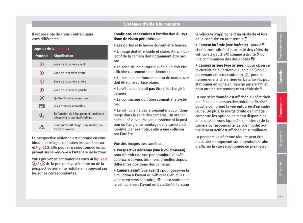 Seat Ateca manuel du proprietaire / page 273