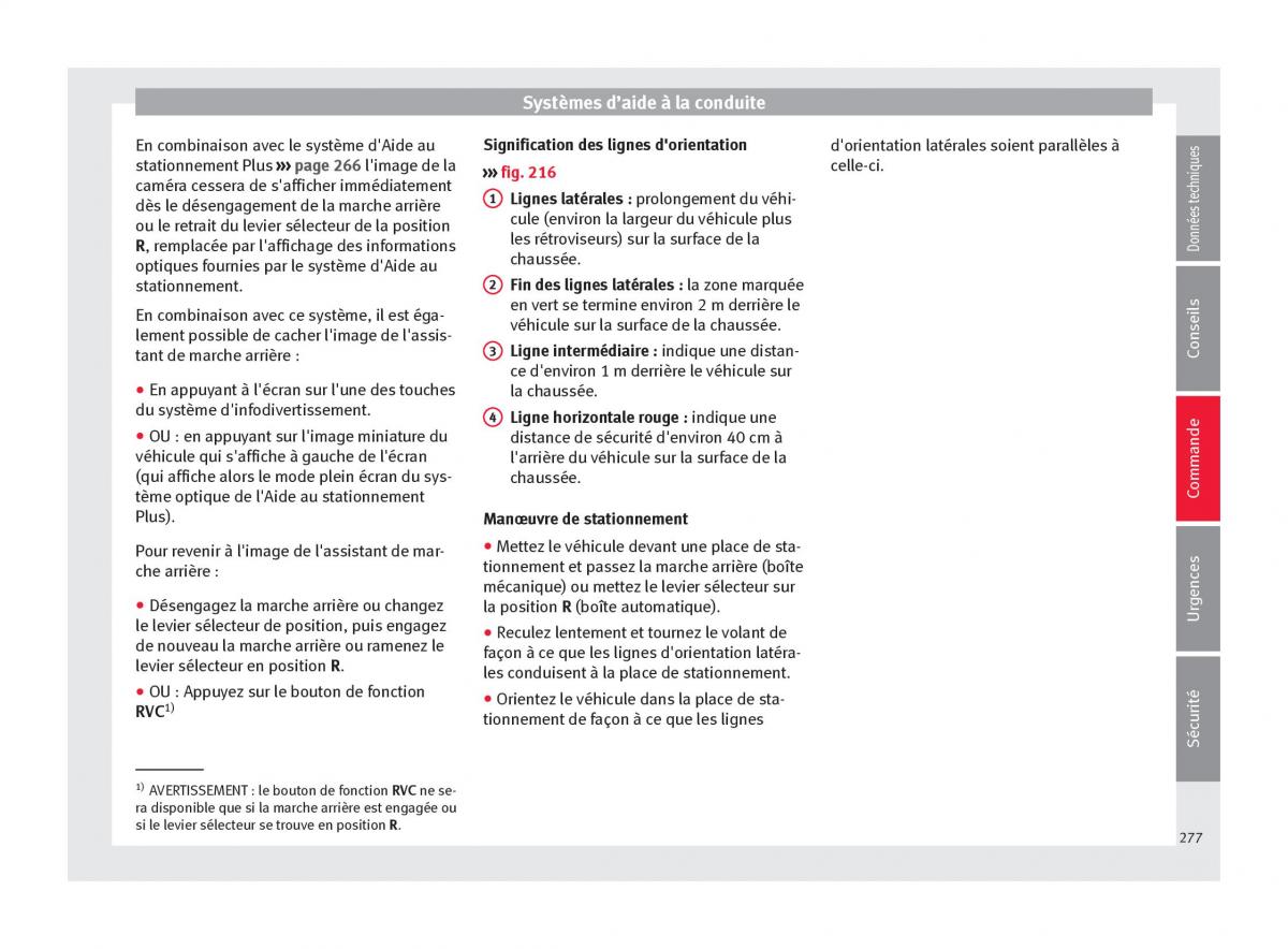 Seat Ateca manuel du proprietaire / page 279