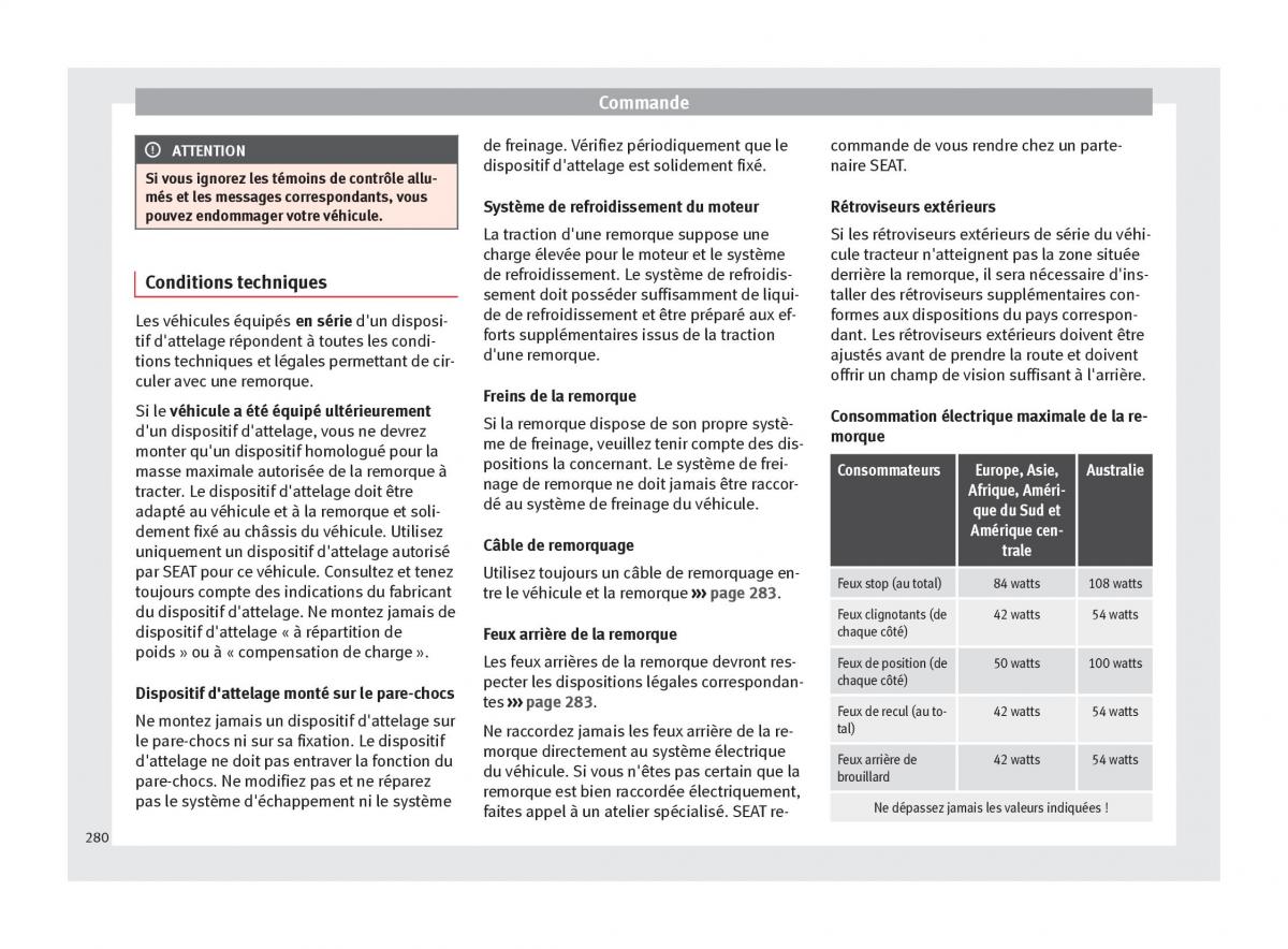 Seat Ateca manuel du proprietaire / page 282