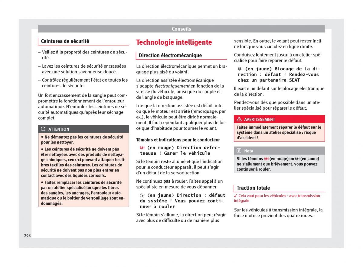 Seat Ateca manuel du proprietaire / page 300