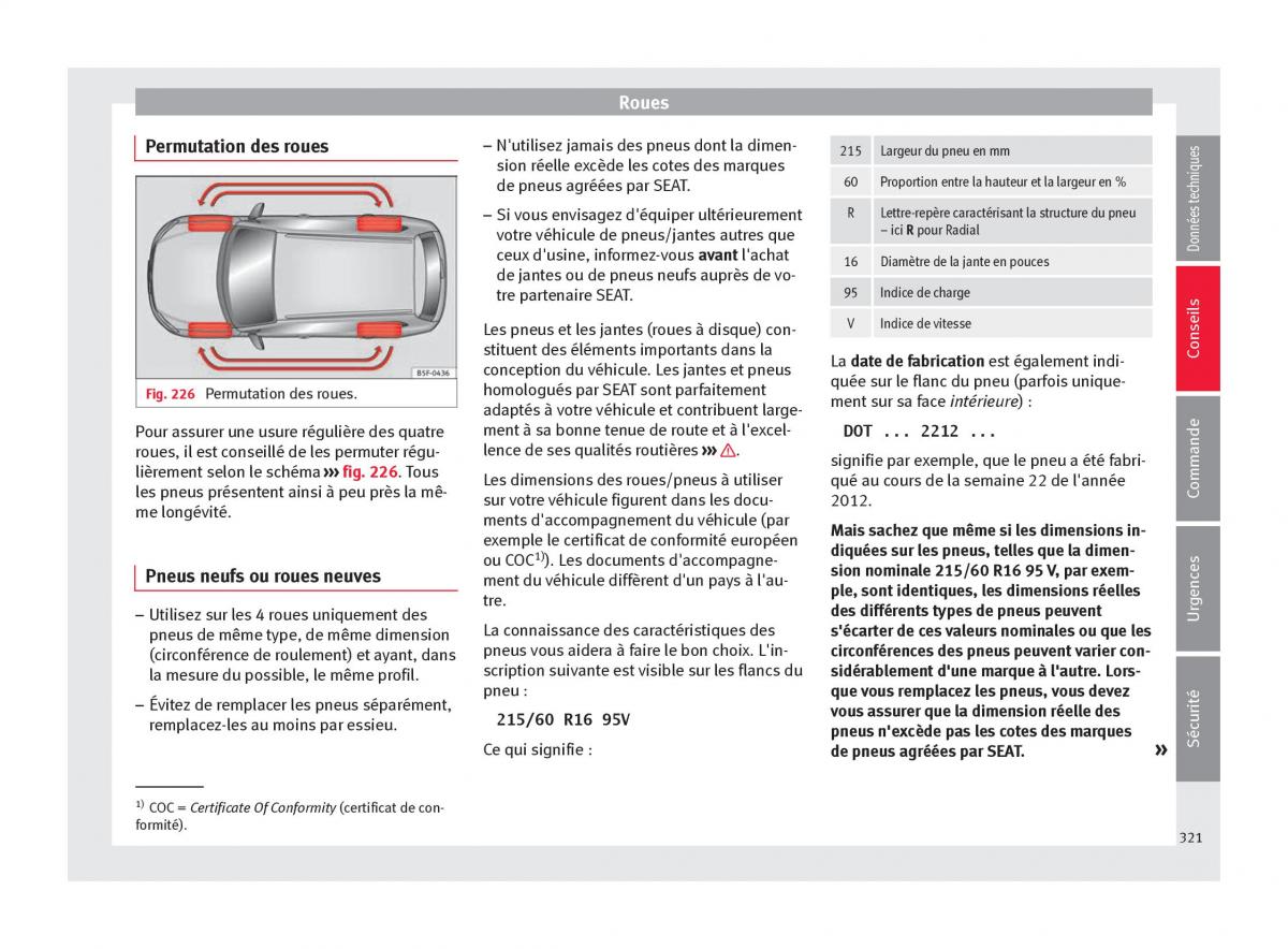 Seat Ateca manuel du proprietaire / page 323
