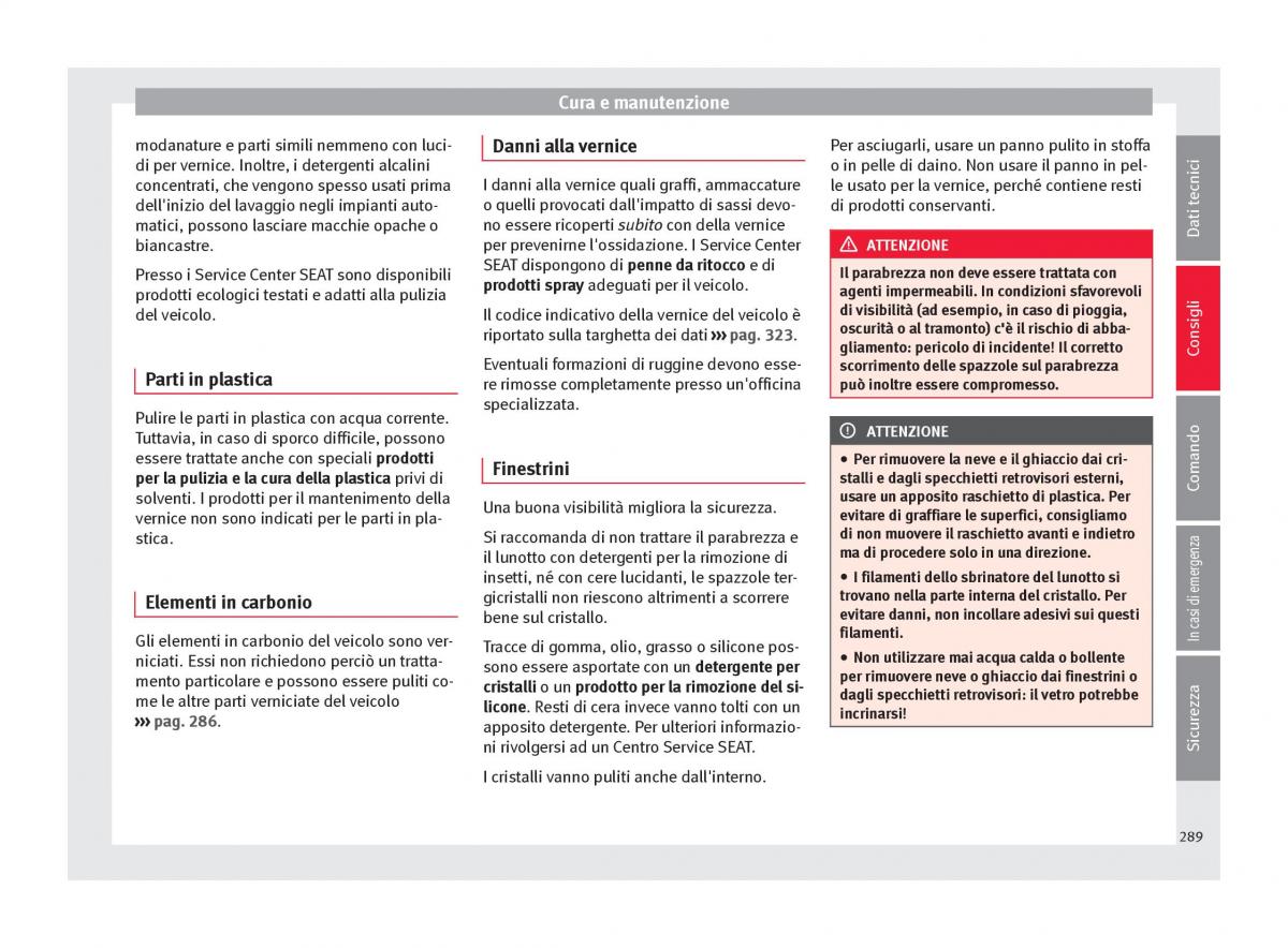 Seat Ateca manuale del proprietario / page 291
