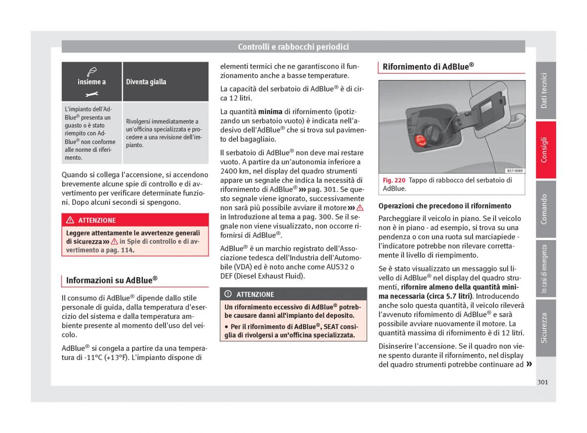 Seat Ateca manuale del proprietario / page 303