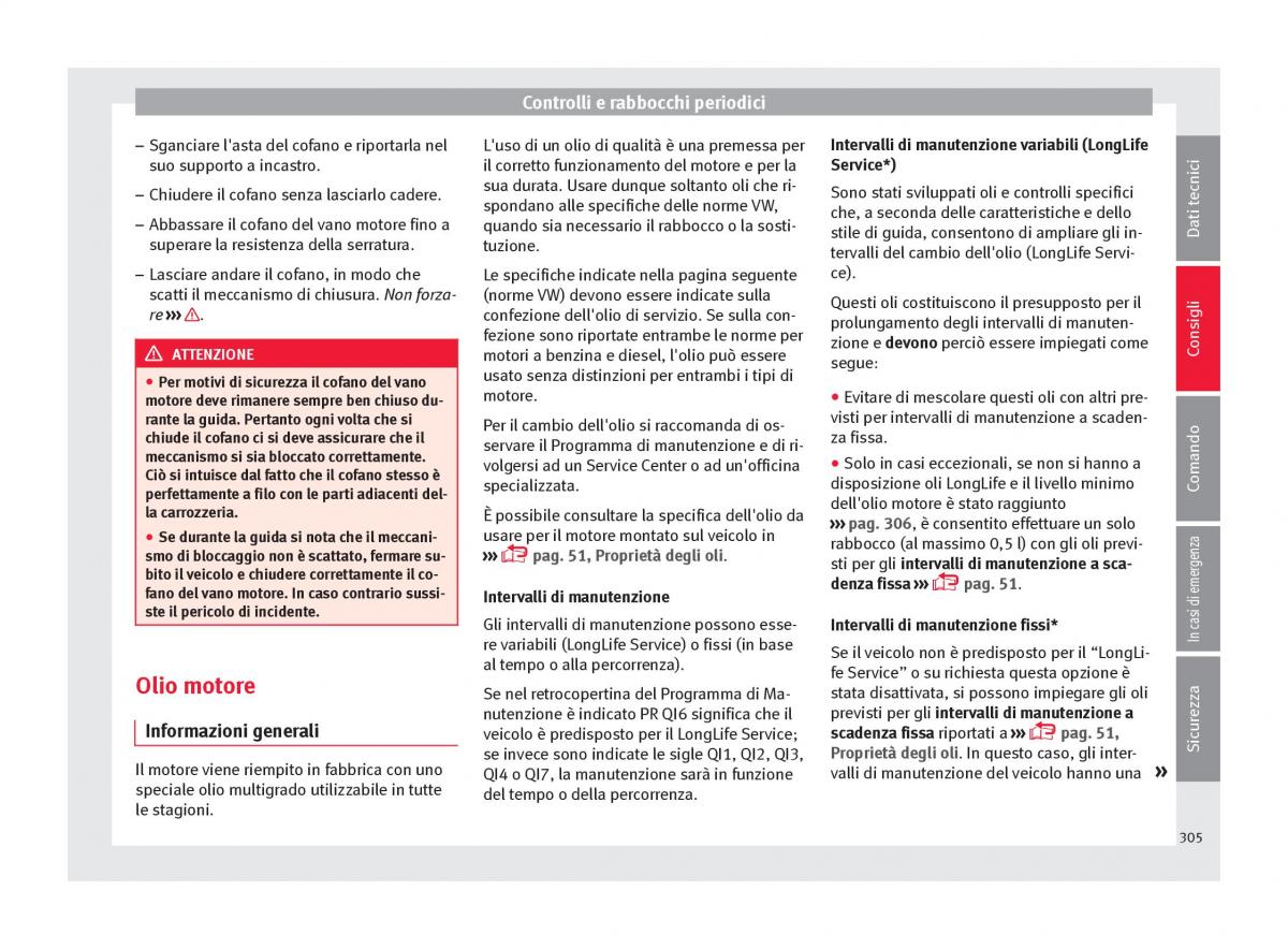 Seat Ateca manuale del proprietario / page 307