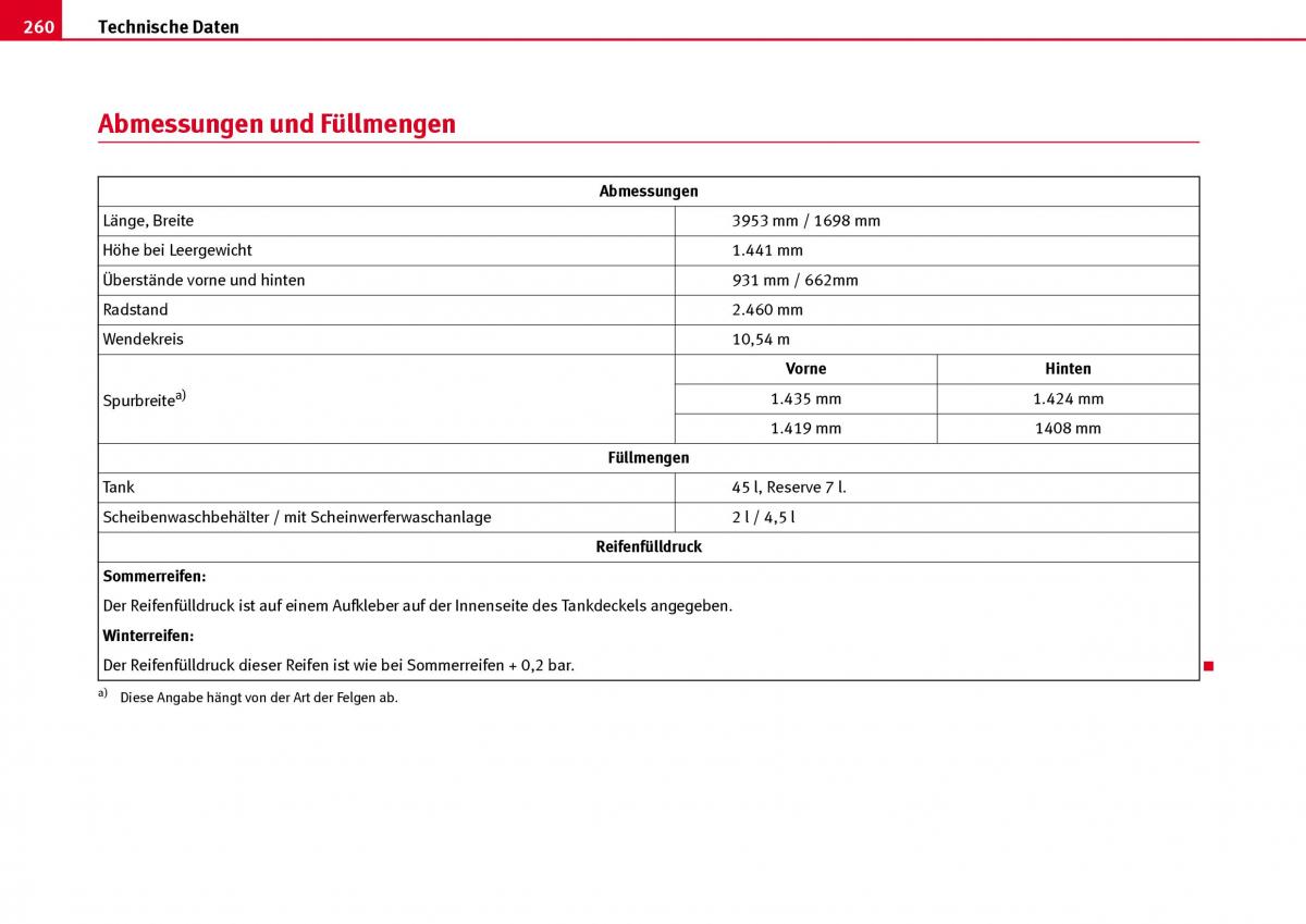 Seat Ibiza III 3 Handbuch / page 262