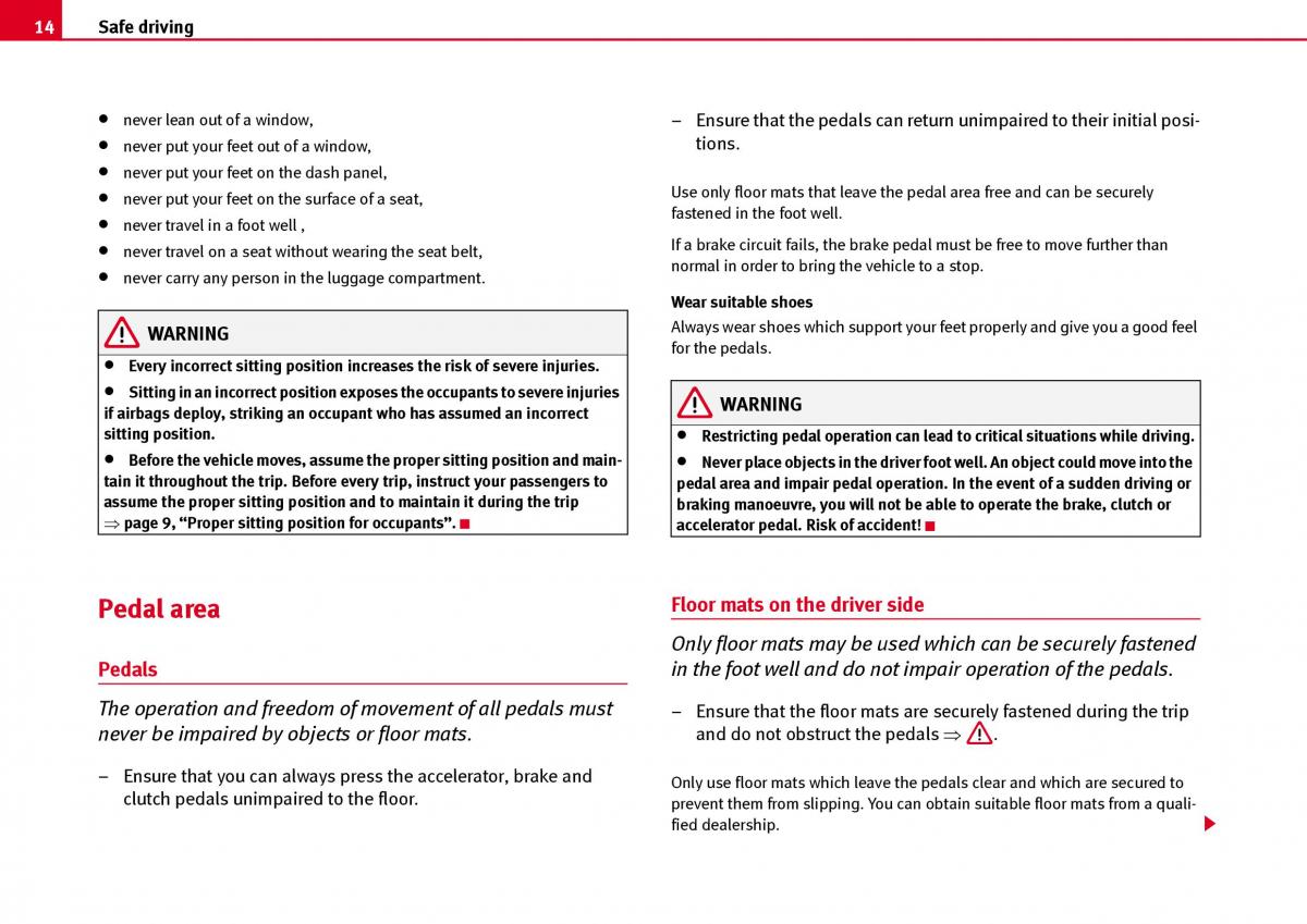 Seat Ibiza III 3 owners manual / page 16