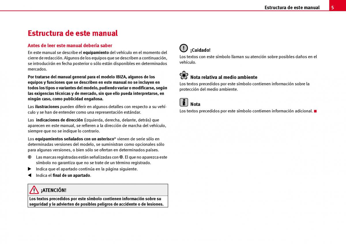 Seat Ibiza III 3 manual del propietario / page 7