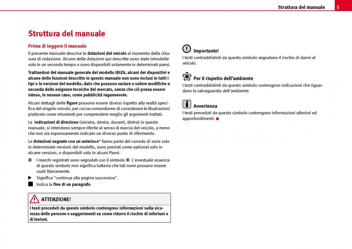 Seat Ibiza III 3 manuale del proprietario / page 7