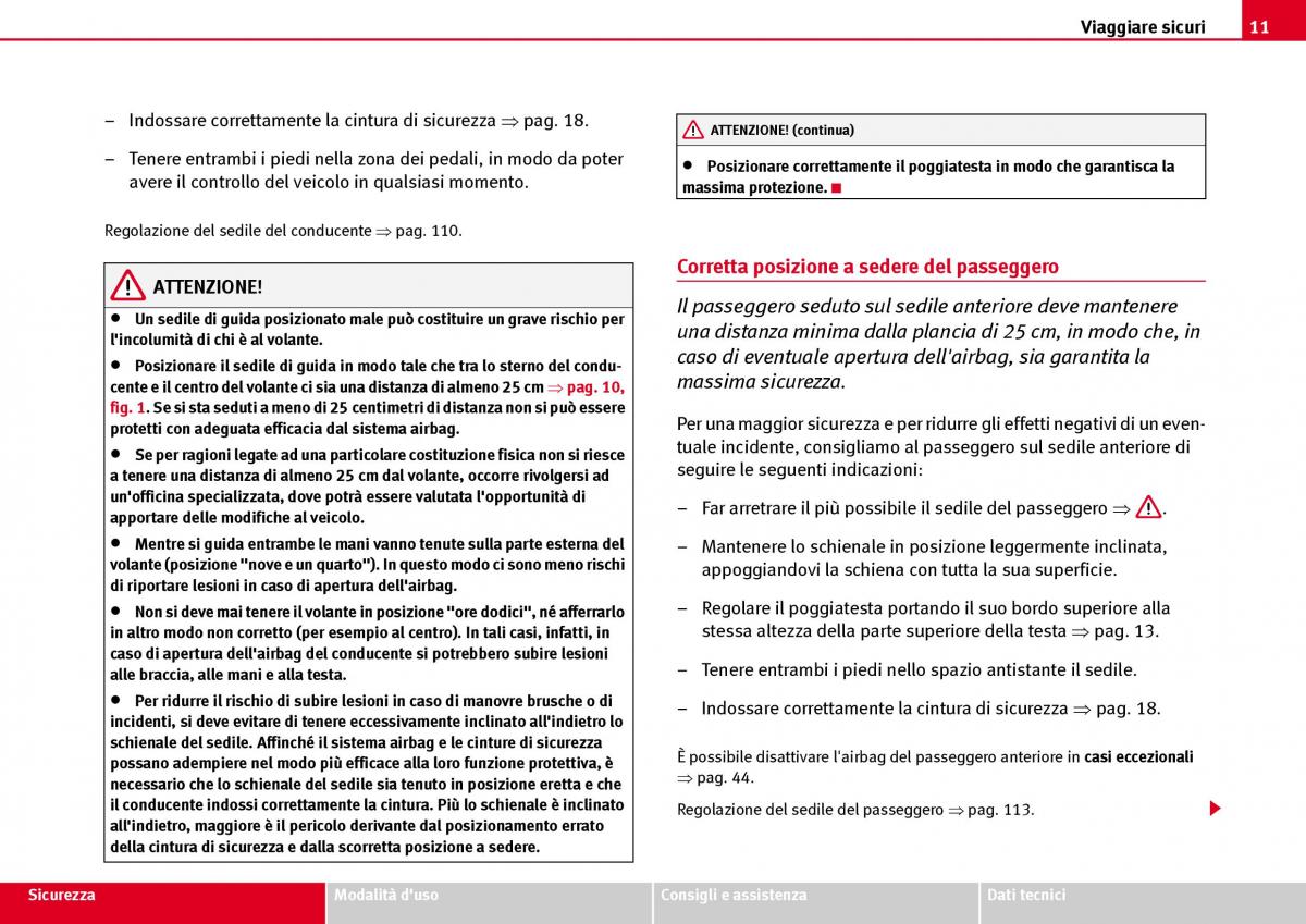 Seat Ibiza III 3 manuale del proprietario / page 13