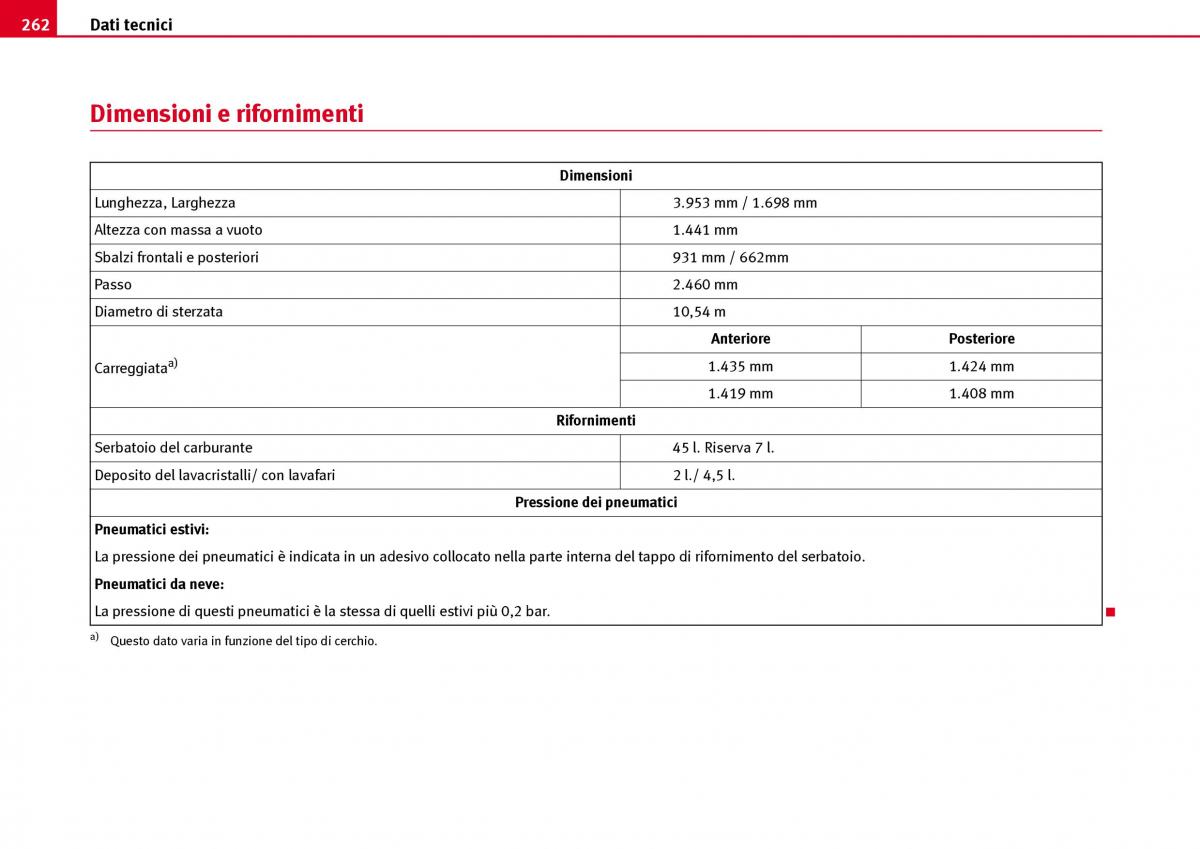 Seat Ibiza III 3 manuale del proprietario / page 264