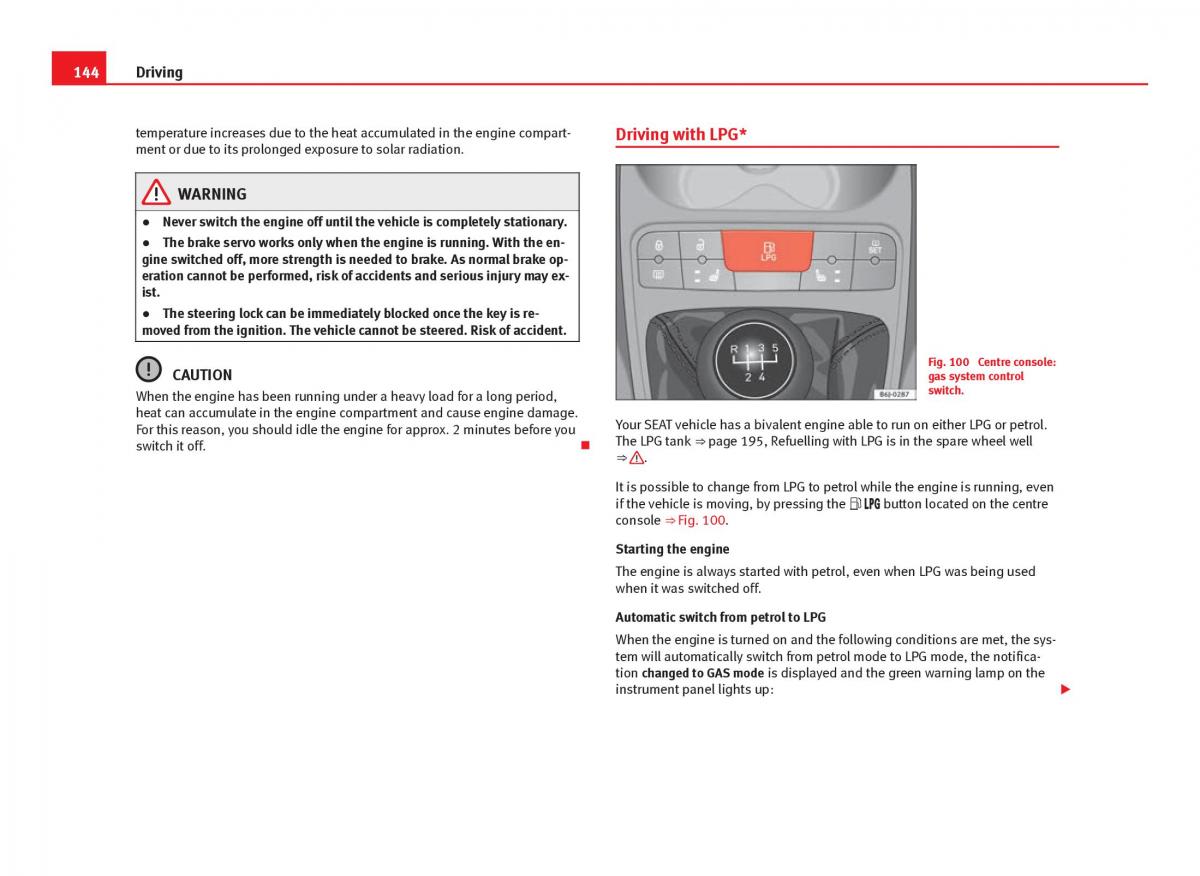 Seat Ibiza IV 4 owners manual / page 146