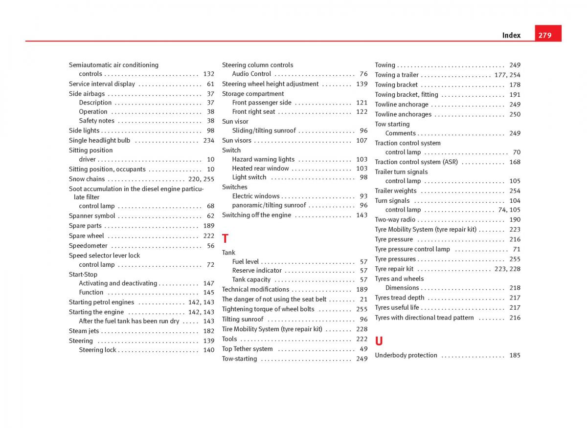 Seat Ibiza IV 4 owners manual / page 281