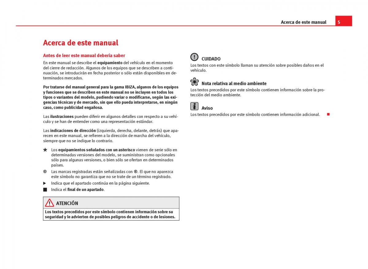 Seat Ibiza IV 4 manual del propietario / page 7