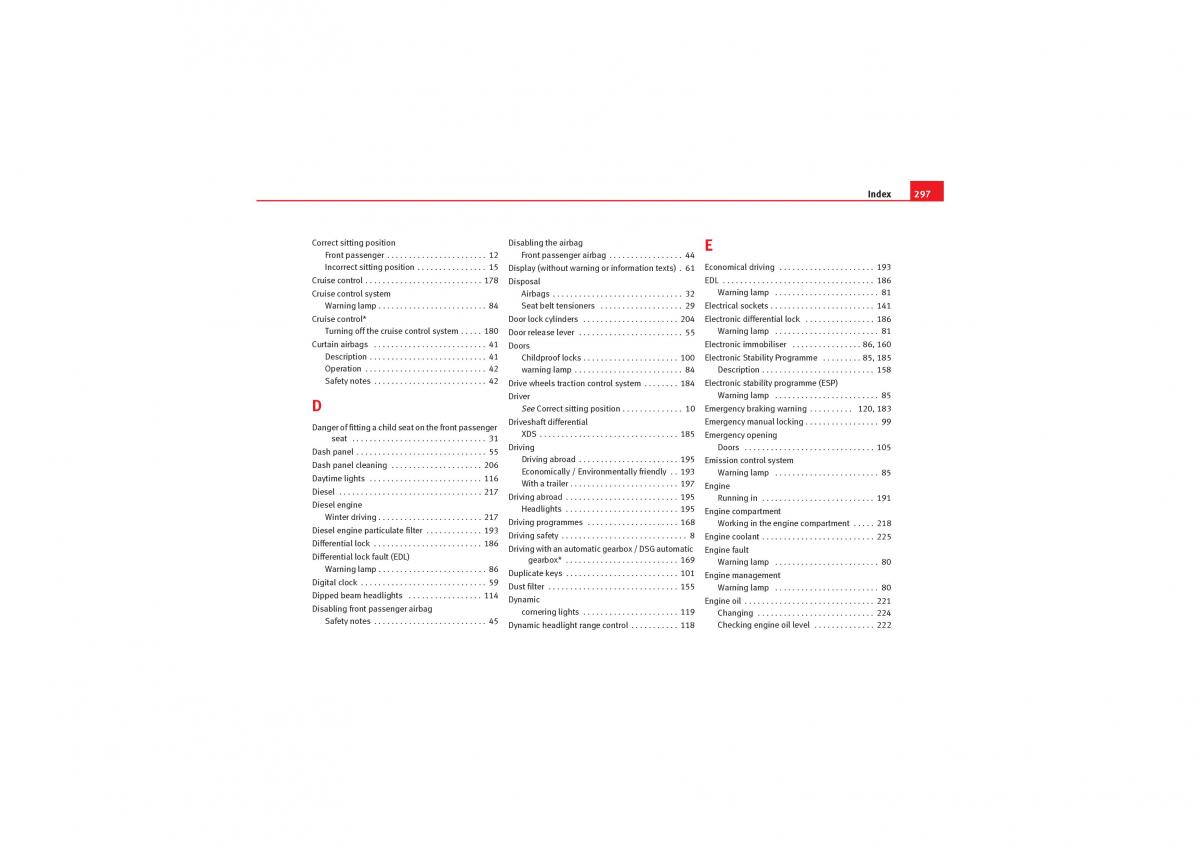 Seat Leon II 2 owners manual / page 299
