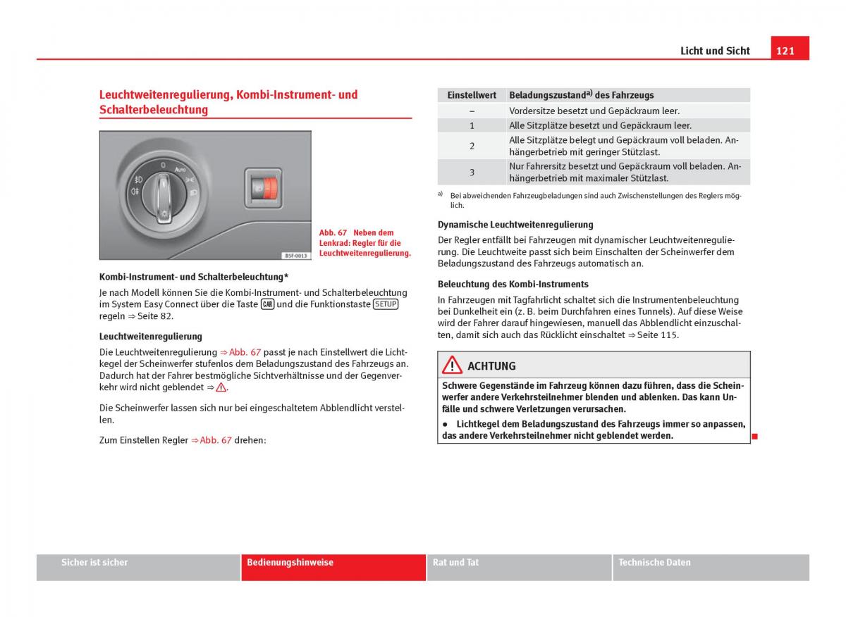 Seat Leon III 3 Handbuch / page 123