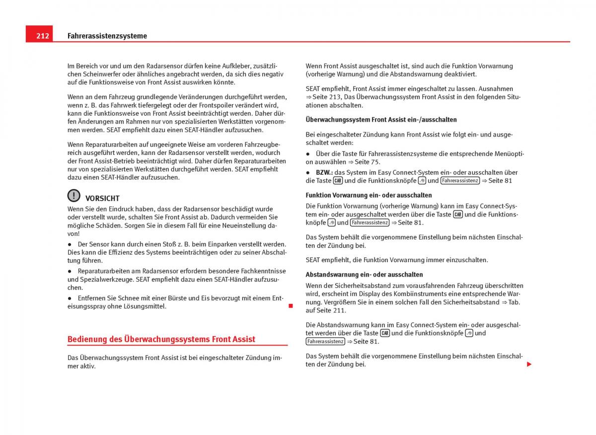 Seat Leon III 3 Handbuch / page 214