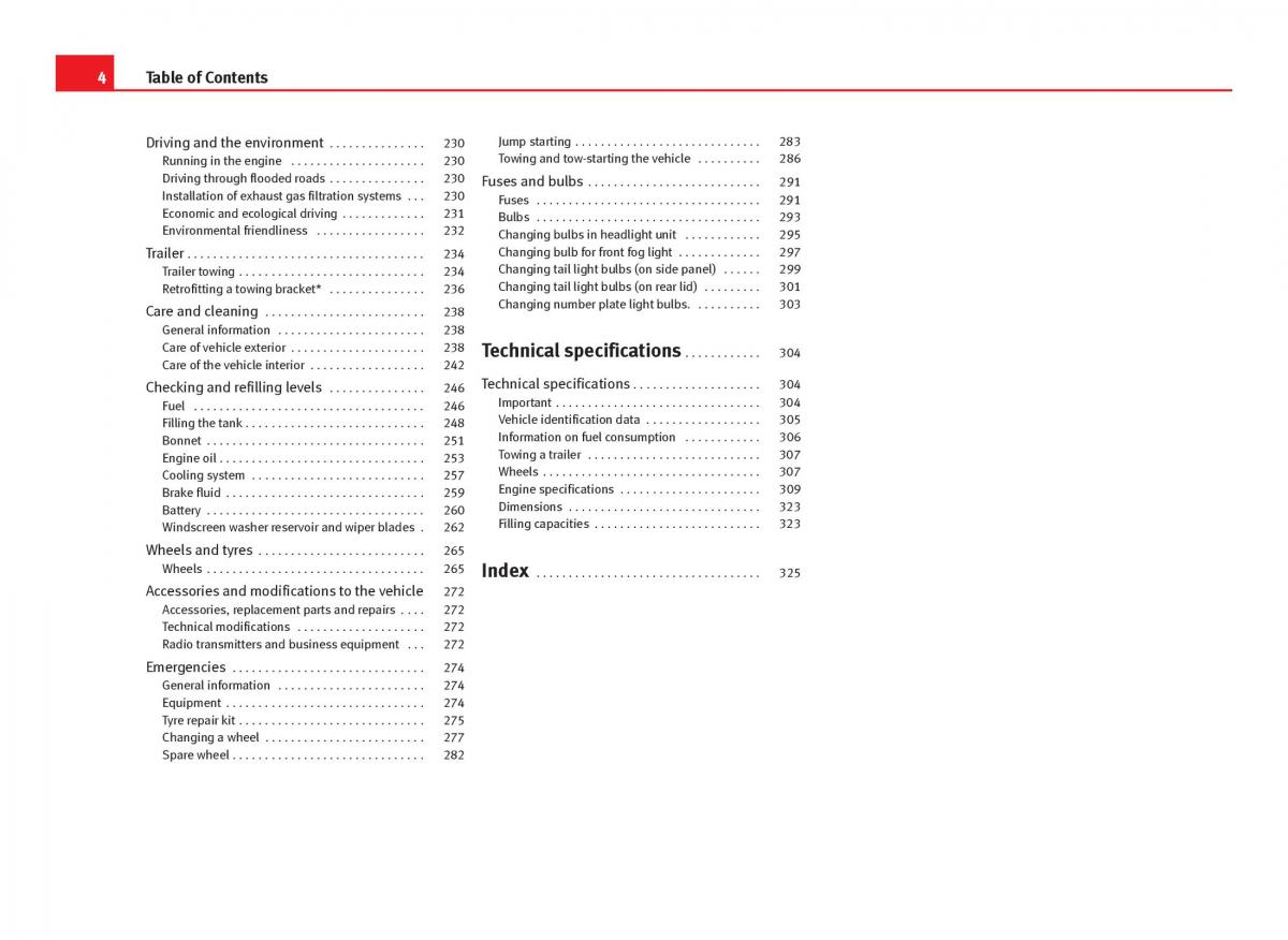 Seat Leon III 3 owners manual / page 6