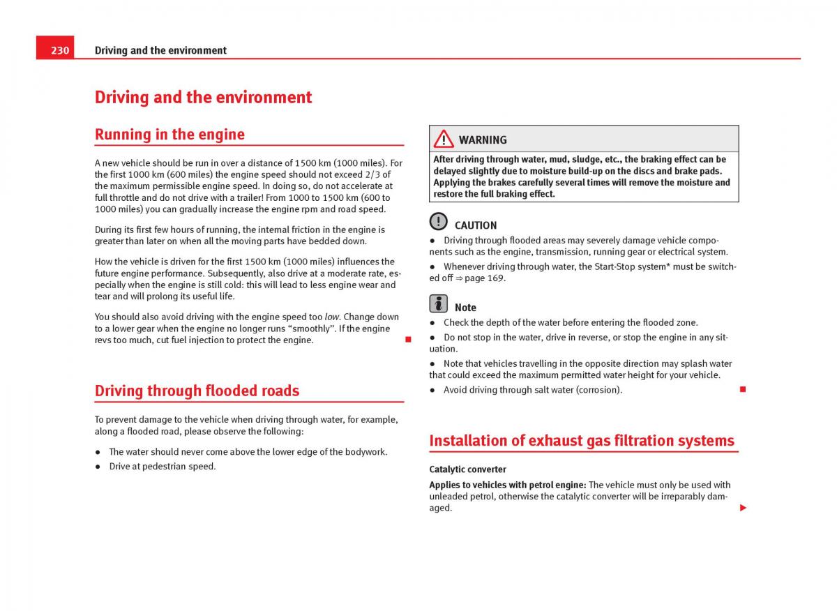 Seat Leon III 3 owners manual / page 232