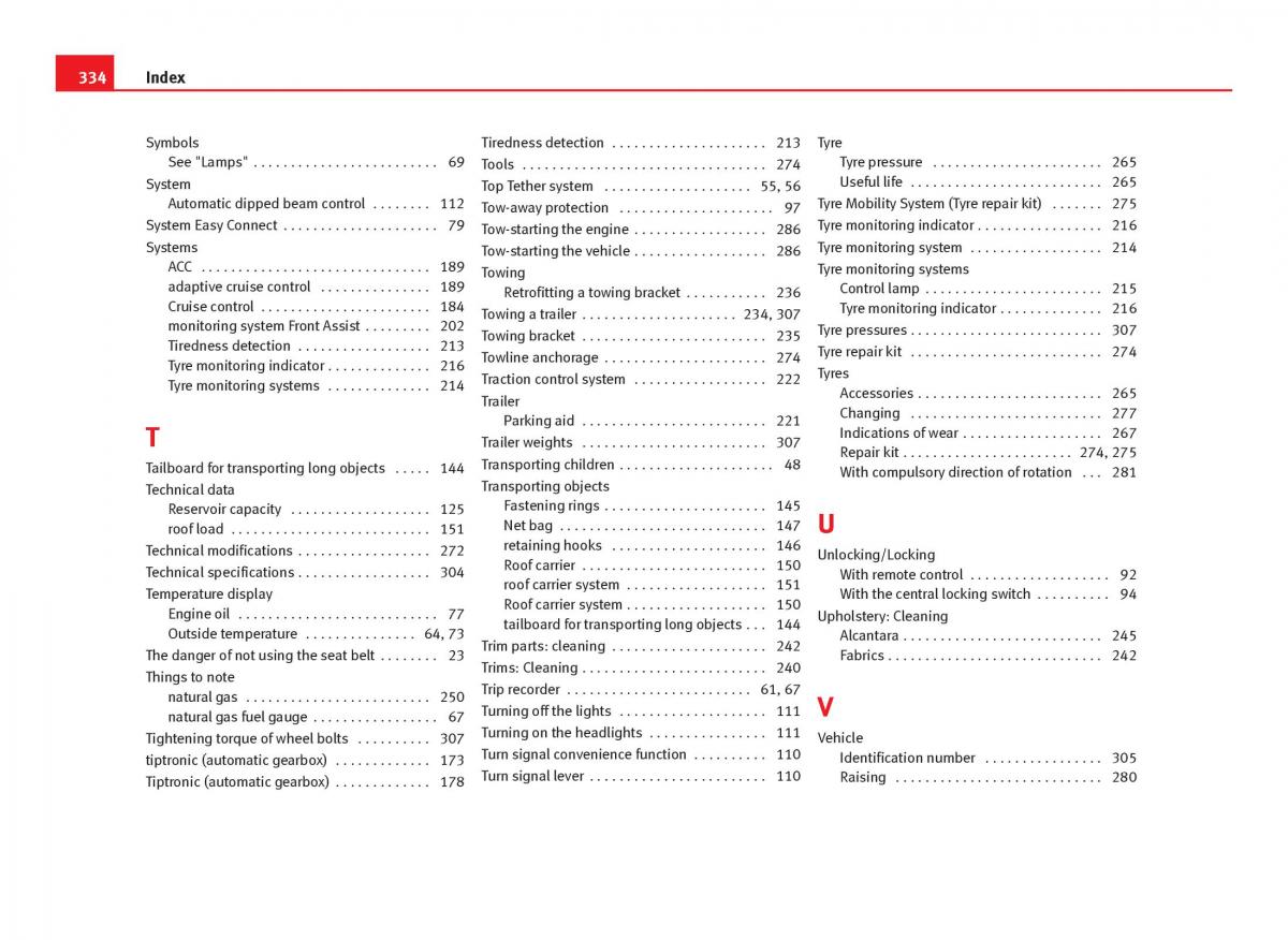 Seat Leon III 3 owners manual / page 336