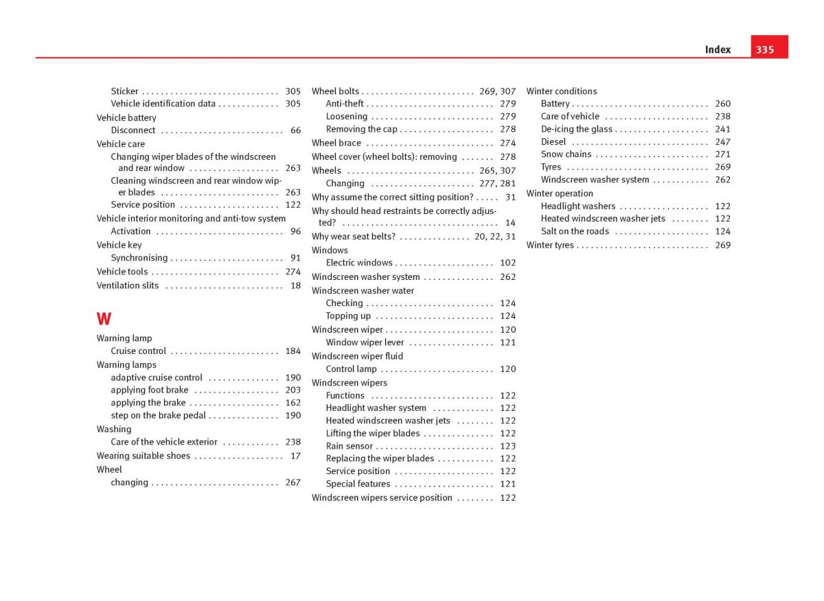 Seat Leon III 3 owners manual / page 337