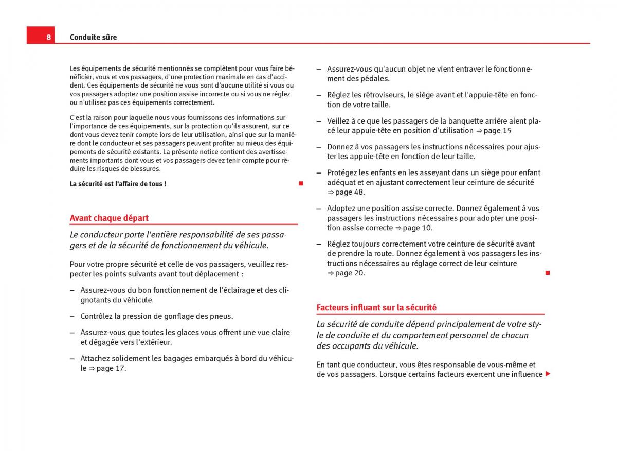 Seat Leon III 3 manuel du proprietaire / page 10