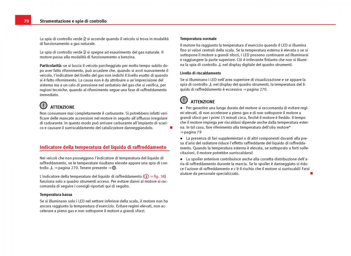 Seat Leon III 3 manuale del proprietario / page 72