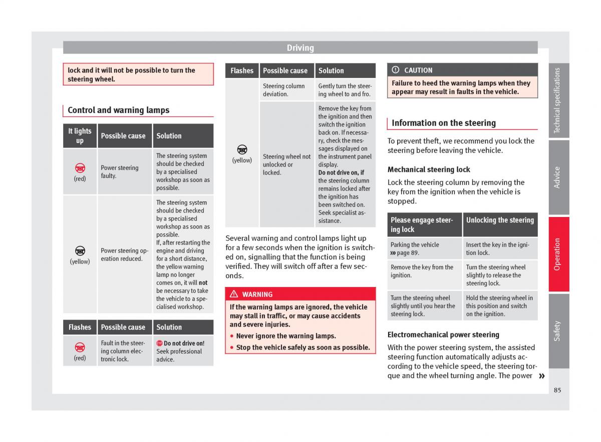 Seat Mii owners manual / page 87