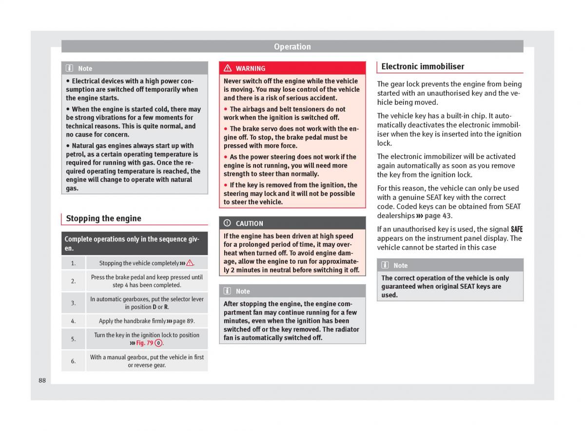 Seat Mii owners manual / page 90