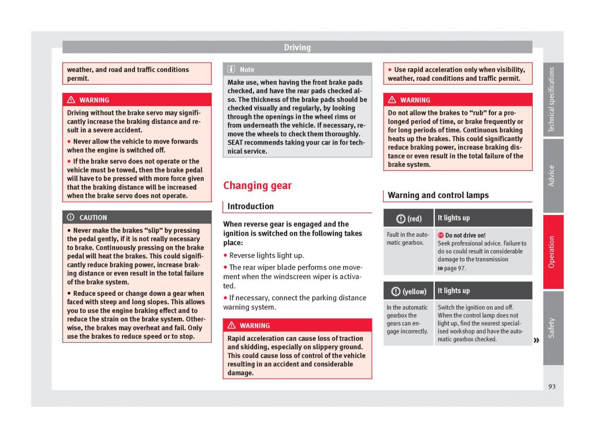 Seat Mii owners manual / page 95