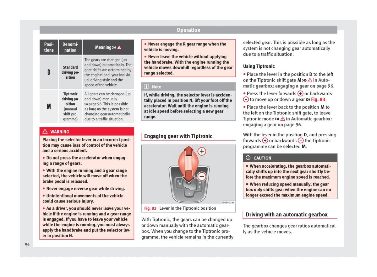 Seat Mii owners manual / page 98